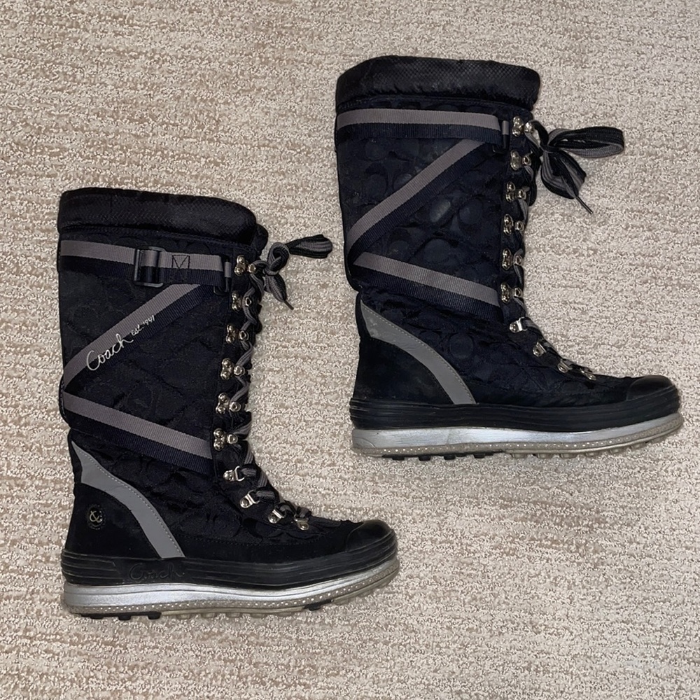 Black Coach Winter Snow Boots